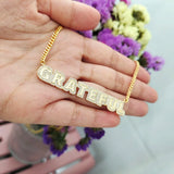 Diamond Initial Name Necklace Personalized Crystal Pendant