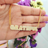 Diamond Initial Name Necklace Personalized Crystal Pendant