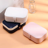 Portable Jewelry Organizer Box Travel Case Leather Storage