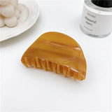 Korea 7.5cm Plaid Checkerboard Claw Clip Acetate Semicircular Shell Grid Lattice