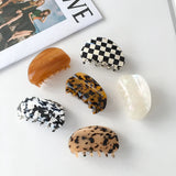 Korea 8.7cm Plaid Checker Claw Clip for Woman
