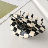 Korea 8.7cm Plaid Checker Claw Clip for Woman