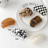 Korea 8.7cm Plaid Checker Claw Clip for Woman