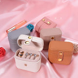 Mini Jewelry Box Pink Stud Earrings Ring Organizer