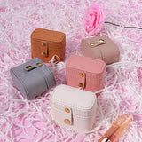 Mini Jewelry Box Pink Stud Earrings Ring Organizer