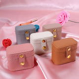 Mini Jewelry Box Pink Stud Earrings Ring Organizer