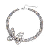 Fairy Temperament Goddess Rhinestone Butterfly Necklace