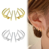 Dainty Four Claws Stud Cuff Earrings for Women Ear Cuffs