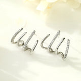 Dainty Four Claws Stud Cuff Earrings for Women Ear Cuffs