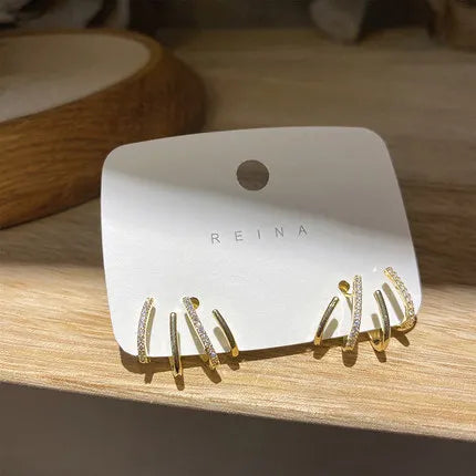 Dainty Four Claws Stud Cuff Earrings for Women Ear Cuffs
