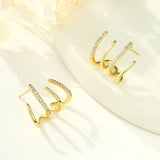 Dainty Four Claws Stud Cuff Earrings for Women Ear Cuffs