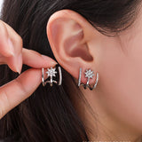Crystal Stud Earrings Dainty Women Girls Party Wedding Jewelry