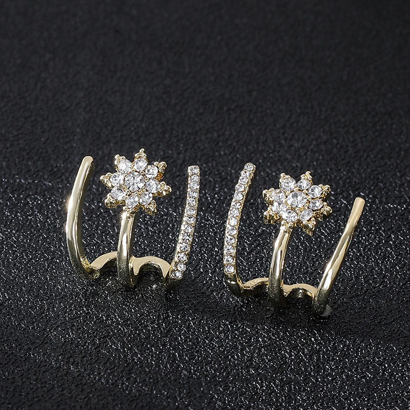 Crystal Stud Earrings Dainty Women Girls Party Wedding Jewelry