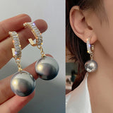 Pearl Drop Earrings Rhinestone Wedding Engagement Jewelry