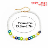 Colorful Acrylic Flowers Beaded Chain Choker Necklace for Women