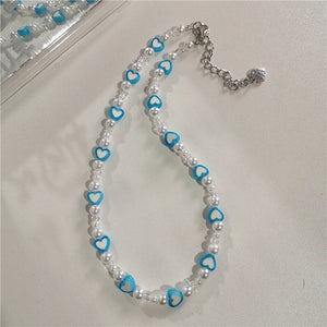 Kpop Goth Y2k Smiley Heart Choker Necklace