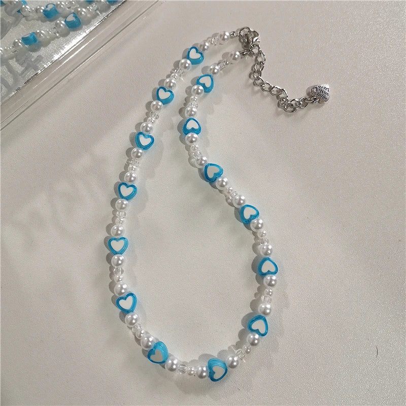 Kpop Goth Y2k Smiley Heart Choker Necklace