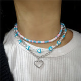 Kpop Goth Y2k Smiley Heart Choker Necklace