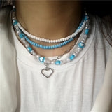 Kpop Goth Y2k Smiley Heart Choker Necklace