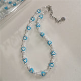 Kpop Goth Y2k Smiley Heart Choker Necklace