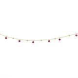 Delicate Tiny Red Cz Charm Anklet Chain With Mulit Charm