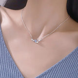 925 Silver Moon & Star Necklace Set for Women