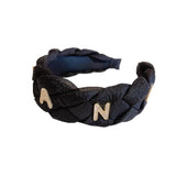 Satin High Cranial Top Headband with Kenaf Flower