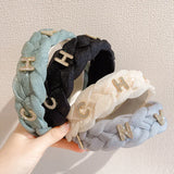 Satin High Cranial Top Headband with Kenaf Flower