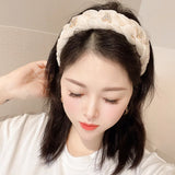 Satin High Cranial Top Headband with Kenaf Flower