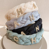 Satin High Cranial Top Headband with Kenaf Flower