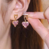Long Leaves Joker Drop Earrings Crystal Dangle Jewelry
