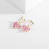 Long Leaves Joker Drop Earrings Crystal Dangle Jewelry