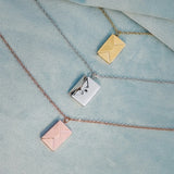 Love Envelope Pendant Necklace Heart Seal Love Message Locket Pendant