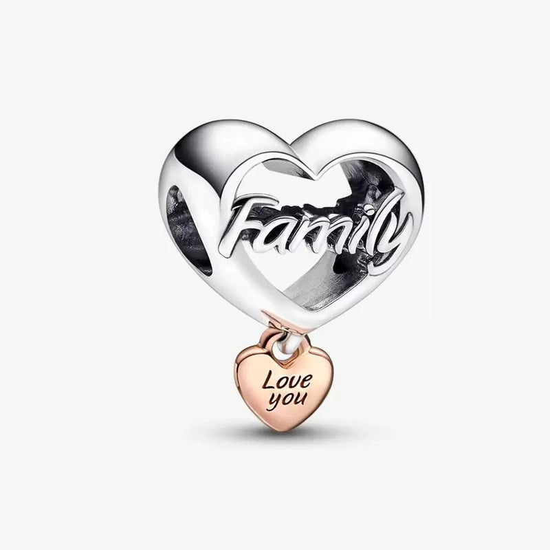 Heart Charm 925 Sterling Silver Beads Bracelet DIY Jewelry