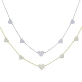Micro Pave 5PCS Heart Charm Link Chain Necklace For Women