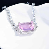 Square CZ Bracelet Silver Dangle for Women Anniversary Gift