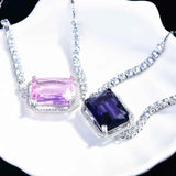Square CZ Bracelet Silver Dangle for Women Anniversary Gift