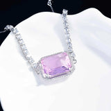 Square CZ Bracelet Silver Dangle for Women Anniversary Gift