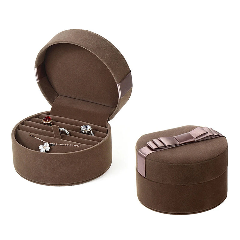Flannel Ring Box Jewelry Organizer Box Necklace Earring Rings Storage Case