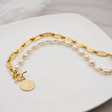 Natural Pearl Pendant Necklace Women Retro Party Jewelry