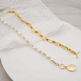 Natural Pearl Pendant Necklace Women Retro Party Jewelry