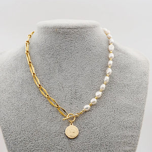 Natural Pearl Pendant Necklace Women Retro Party Jewelry