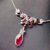 Noble Rupee Ruby Jewelry 925 Stamp Pendant Necklaces Designers Irises Shape
