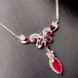 Noble Rupee Ruby Jewelry 925 Stamp Pendant Necklaces Designers Irises Shape
