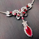 Noble Rupee Ruby Jewelry 925 Stamp Pendant Necklaces Designers Irises Shape