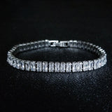 Princess Cut Silver Bracelet Bangle for Women