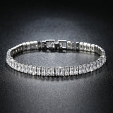 Princess Cut Silver Bracelet Bangle for Women