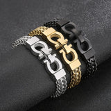 Classic Cuban Chain Men Bracelet Titanium Steel 11mm Width