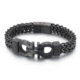 Classic Cuban Chain Men Bracelet Titanium Steel 11mm Width
