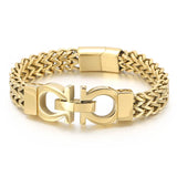 Classic Cuban Chain Men Bracelet Titanium Steel 11mm Width